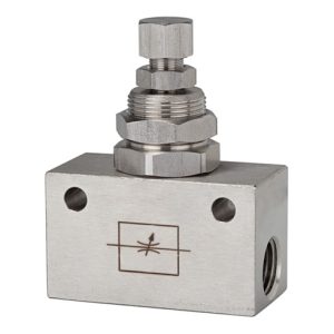 Riegler Drosselventil, Blockform, Edelstahl 1.4404, G 1/8, PN max. 10 bar Riegler Drosselventil, Blockform, Edelstahl 1.4404, G 1/8, PN max. 10 bar