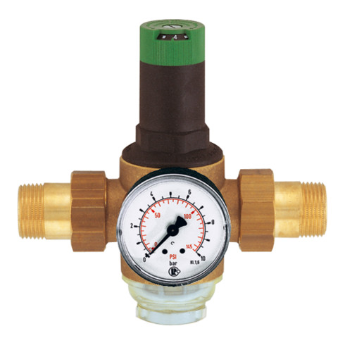Riegler Druckregler für Trinkw., DVGW-geprüft, R 1, 1,5 - 6 bar, PE max.16