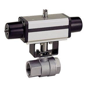 Riegler Edelstahlkugelhahn, pneumat. Stellantrieb, einfachwirkend, Rp 3/4 Riegler Edelstahlkugelhahn, pneumat. Stellantrieb, einfachwirkend, Rp 3/4