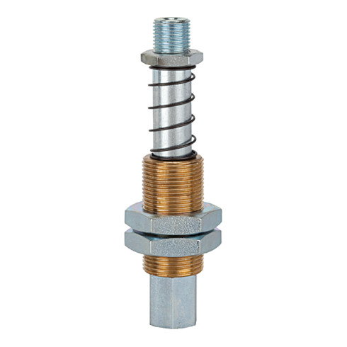 Riegler Federstössel, Sauger-/Vakuumanschluss M5 IG, Federweg 10,0 mm