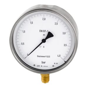 Riegler Feinmessmanometer, G 1/2 radial unten, 0 – 6,0 bar, Ø 160, 1164 Riegler Feinmessmanometer, G 1/2 radial unten, 0 – 6,0 bar, Ø 160, 1164