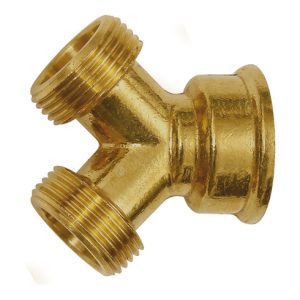 Riegler GEKA-Abzweigstück, Messing blank, 1x G 3/4 IG, 2x G 3/4 AG