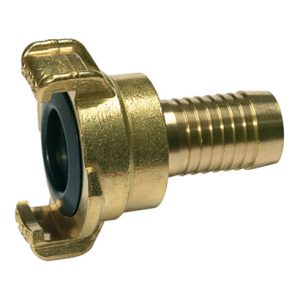 Riegler GEKA-Schlauchstück, 360° drehbar, Messing blank, LW 25