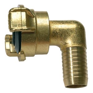 Riegler GEKA-Winkelschlauchstück, 360° drehbar, Messing blank, LW 32