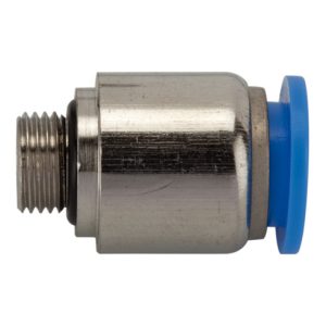Riegler Gerade Steckverschraubung »Blaue Serie«, rund, M5 außen Ø 4 mm Riegler Gerade Steckverschraubung »Blaue Serie«, rund, M5 außen Ø 4 mm