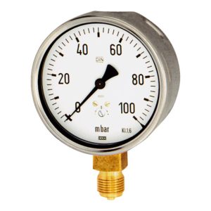 Riegler Kapselfedermanometer, G 1/4 radial unten, 0 – 250 mbar, Ø 63, 5816 Riegler Kapselfedermanometer, G 1/4 radial unten, 0 – 250 mbar, Ø 63, 5816