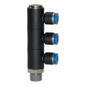 Riegler L-Mehrfachverteiler »Blaue Serie«, 3-fach drehbar, R 1/2 a. Ø12mm Riegler L-Mehrfachverteiler »Blaue Serie«, 3-fach drehbar, R 1/2 a. Ø12mm