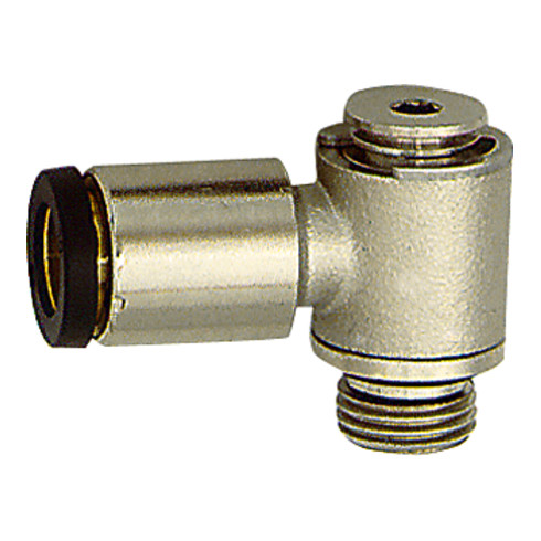 Riegler L-Steckverschraubung »click-clock«, drehbar, M5 a., Schlauch-Ø 5