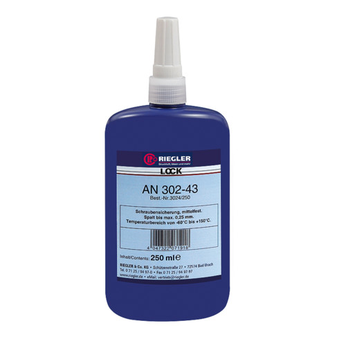 Riegler Lock AN 302-43, anaerober Klebstoff, mittelfest, 10 ml