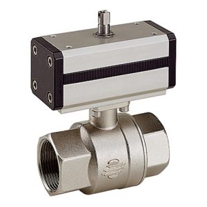Riegler Messingkugelhahn, pneumat. Stellantrieb, doppeltwirkend, Rp 1 Riegler Messingkugelhahn, pneumat. Stellantrieb, doppeltwirkend, Rp 1