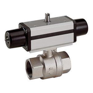 Riegler Messingkugelhahn, pneumat. Stellantrieb, einfachwirkend, Rp 1 Riegler Messingkugelhahn, pneumat. Stellantrieb, einfachwirkend, Rp 1