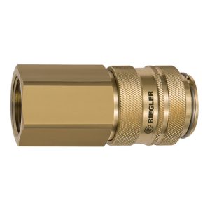 Riegler Schnellverschlusskupplung NW 19, Messing blank, G 1 1/4 IG