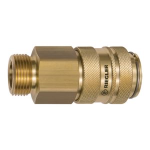 Riegler Schnellverschlusskupplung NW 19, Messing blank, G 1 AG