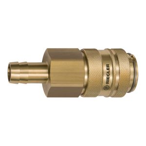 Riegler Schnellverschlusskupplung NW 19, Messing blank, Tülle LW 25
