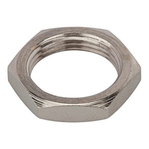 Riegler Sechskant-Gegenmutter, M12x0,75, Messing vernickelt Riegler Sechskant-Gegenmutter, M12x0,75, Messing vernickelt