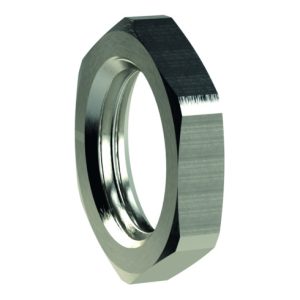 Riegler Sechskant-Gegenmutter, M28x1,5, SW 38, Messing vernickelt Riegler Sechskant-Gegenmutter, M28x1,5, SW 38, Messing vernickelt