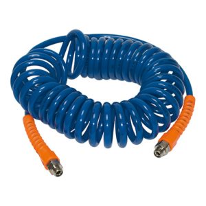 Riegler Spiralschl., Verschraubung, Knickschutz, PU, G 3/8, ø 12×8, 7,5 m, SP 18-750 Riegler Spiralschl., Verschraubung, Knickschutz, PU, G 3/8, ø 12×8, 7,5 m, SP 18-750