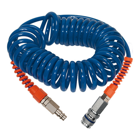 Riegler Spiralschlauch-Stahlkupplung-Set, PU, Schlauch-ø 12x8, 6,0 m, SP 18-600SSD