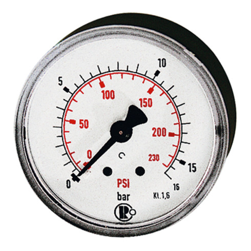 Riegler Standardmano, Kunststoff, G 1/8 hinten, 0 - 6,0 bar/87 psi, Ø 40