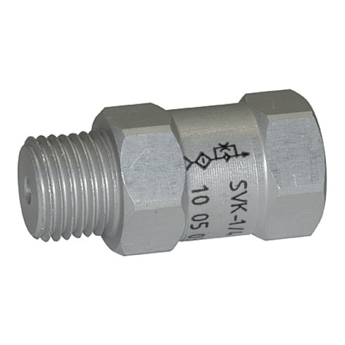 Riegler Strömungsventil, AG o., Alu, Kugelsitzven. pu = -0,3bar l/min 1,2