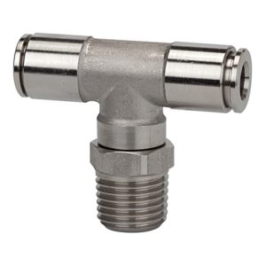 Riegler T-Steckverschra., drehbar, R 1/4 a., Schl.-Ø 8, 15bar, ES 1.4404 Riegler T-Steckverschra., drehbar, R 1/4 a., Schl.-Ø 8, 15bar, ES 1.4404