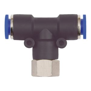 Riegler T-Steckverschraubung »Blaue Serie«, drehbar, G 1/4 innen, Ø 4 mm Riegler T-Steckverschraubung »Blaue Serie«, drehbar, G 1/4 innen, Ø 4 mm