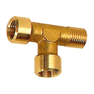 Riegler T-Stück, innen/innen/außen, G/R 1, SW 30, Messing blank