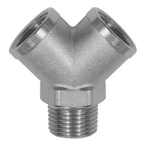 Riegler Verteiler, 2fach, R 3/8 AG, Abgänge 2 x G 3/8 IG, Messing vern. Riegler Verteiler, 2fach, R 3/8 AG, Abgänge 2 x G 3/8 IG, Messing vern.