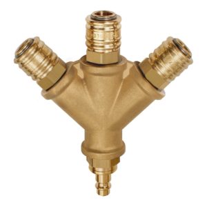 Riegler Verteiler, 3 Schnellverschlusskuppl. NW7,2, Nippel NW7,2-7,8 G1/2 Riegler Verteiler, 3 Schnellverschlusskuppl. NW7,2, Nippel NW7,2-7,8 G1/2