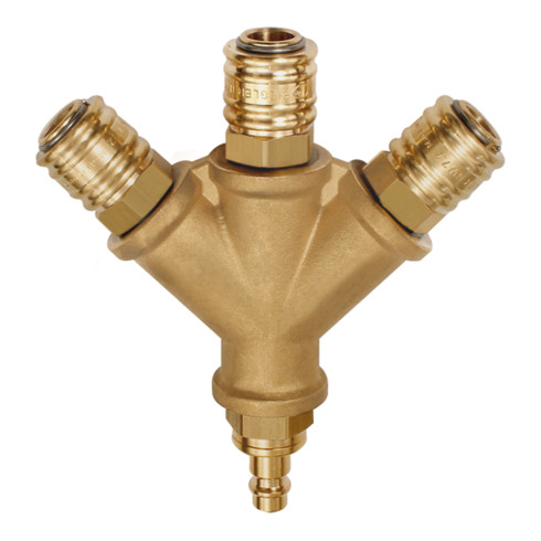 Riegler Verteiler, 3 Schnellverschlusskuppl. NW7,2, Nippel NW7,2-7,8 G1/2