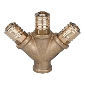 Riegler Verteiler mit 3 Schnellverschlusskupplungen NW 7,2, G 1/2 IG Riegler Verteiler mit 3 Schnellverschlusskupplungen NW 7,2, G 1/2 IG