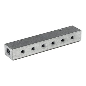 Riegler Verteilerleiste, Abgänge einseitig, Eingang 2×3/8, Ausgang 6×1/8 Riegler Verteilerleiste, Abgänge einseitig, Eingang 2×3/8, Ausgang 6×1/8