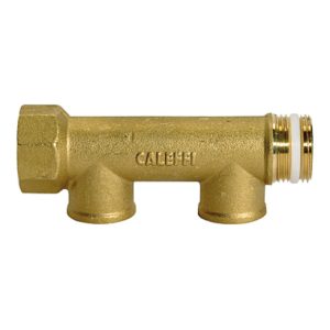 Riegler Verteilerrohr, 2 Abgänge, Eingang 2×3/4, Ausgang 2×1/2 IG, MS Riegler Verteilerrohr, 2 Abgänge, Eingang 2×3/4, Ausgang 2×1/2 IG, MS