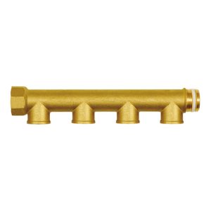 Riegler Verteilerrohr, 4 Abgänge, Eingang 2×3/4, Ausgang 4×1/2 IG, MS Riegler Verteilerrohr, 4 Abgänge, Eingang 2×3/4, Ausgang 4×1/2 IG, MS