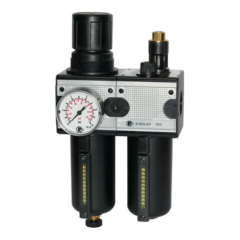 Riegler Wartungseinheit 2-tlg. »multifix« mit Metallbehälter, BG 3, G 1/2