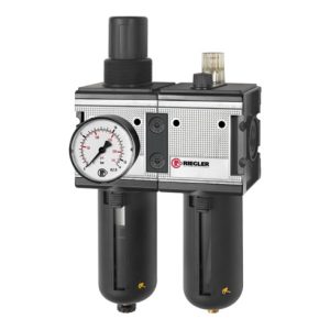 Riegler Wartungseinheit 2-tlg. »multifix«, PC-Beh., Schutzkorb, BG4, G3/4 Riegler Wartungseinheit 2-tlg. »multifix«, PC-Beh., Schutzkorb, BG4, G3/4