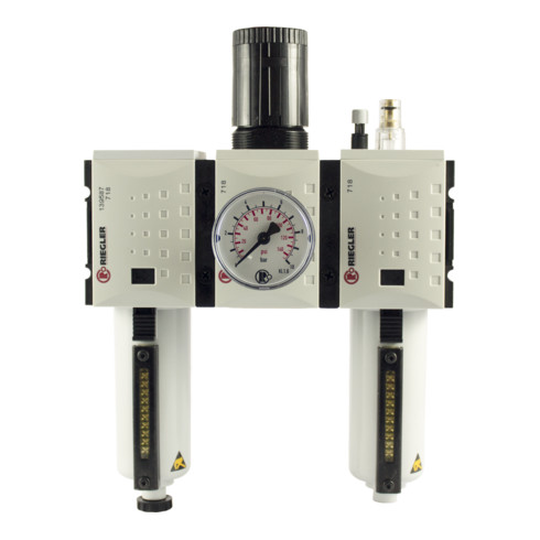 Riegler Wartungseinheit 3-tlg. »FUTURA«, MBeh., BG2, G1/2, 0,5-16 bar, HA