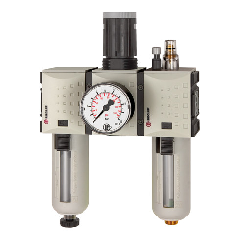 Riegler Wartungseinheit 3-tlg. »FUTURA «, PC, BG 2, G 1/2, 0,5-16 bar, HA