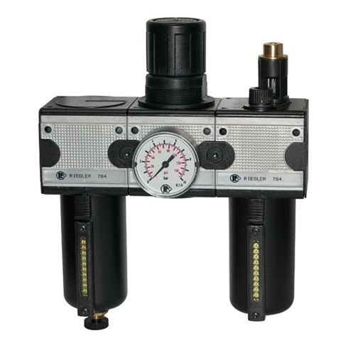 Riegler Wartungseinheit 3-tlg. »multifix « mit Metallbehälter, BG 3, G 1/2