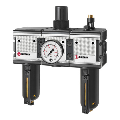 Riegler Wartungseinheit 3-tlg. »multifix« mit Metallbehälter, BG 4, G 3/4