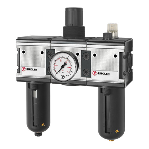 Riegler Wartungseinheit 3-tlg. »multifix «, PC-Beh., Schutzkorb, BG4, G3/4