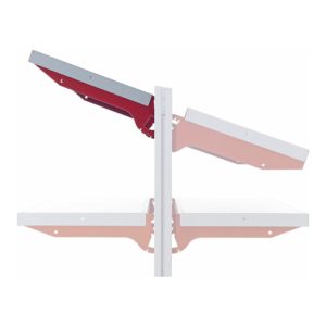 Rocholz Ablageboden komplett mit Trägerarmen Typ A SYSTEM FLEX BxT 1000×400 mm RAL9006/3003 Rocholz Ablageboden komplett mit Trägerarmen Typ A SYSTEM FLEX BxT 1000×400 mm RAL9006/3003