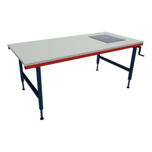 Rocholz Pack- und Arbeitstisch mit eichfähige Waage SYSTEM 2000 2000x920x710-960 mm Kurbelverstellung Rocholz Pack- und Arbeitstisch mit eichfähige Waage SYSTEM 2000 2000x920x710-960 mm Kurbelverstellung