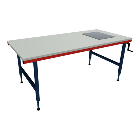 Rocholz Pack- und Arbeitstisch mit eichfähige Waage SYSTEM 2000 2000x920x710-960 mm Kurbelverstellung
