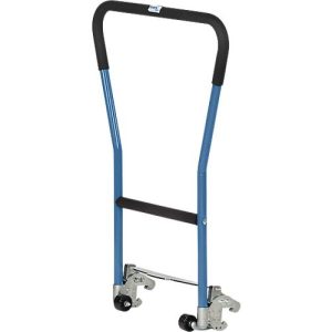 Rohrschiebebügel, für Paletten-Fahrgestell, Stahlrohr, blau, einklinkbar, 2 Hilfsrollen Rohrschiebebügel, für Paletten-Fahrgestell, Stahlrohr, blau, einklinkbar, 2 Hilfsrollen