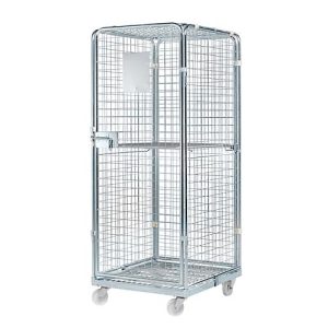 Rollbehälter, mit Stahlrollplatte, 724 x 815 x 1800 mm, mit Zwischenboden Rollbehälter, mit Stahlrollplatte, 724 x 815 x 1800 mm, mit Zwischenboden