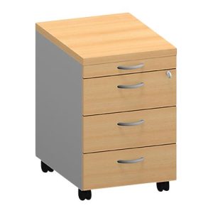 Rollcontainer ARLON-OFFICE, B 420 x T 560 x H 585 mm, Buche-Dekor Rollcontainer ARLON-OFFICE, B 420 x T 560 x H 585 mm, Buche-Dekor