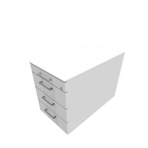 Rollcontainer SOLUS PLAY, 1 + 3 Schübe, mit Griff, B 430 x T 777 x H 562 mm, weiß Rollcontainer SOLUS PLAY, 1 + 3 Schübe, mit Griff, B 430 x T 777 x H 562 mm, weiß