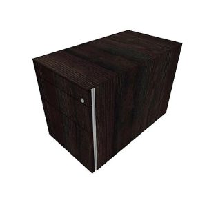 Rollcontainer SOLUS PLAY, 1 Utensilienauszug, 1 Schub, 1 HR-Auszug, grifflos, Mooreiche Rollcontainer SOLUS PLAY, 1 Utensilienauszug, 1 Schub, 1 HR-Auszug, grifflos, Mooreiche