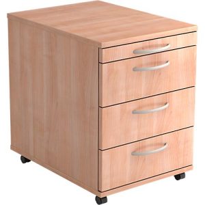 Rollcontainer TARA, 3 Schübe, Utensilienauszug, B 428 x T 580 x H 590 mm, Nussbaum-Dekor Rollcontainer TARA, 3 Schübe, Utensilienauszug, B 428 x T 580 x H 590 mm, Nussbaum-Dekor
